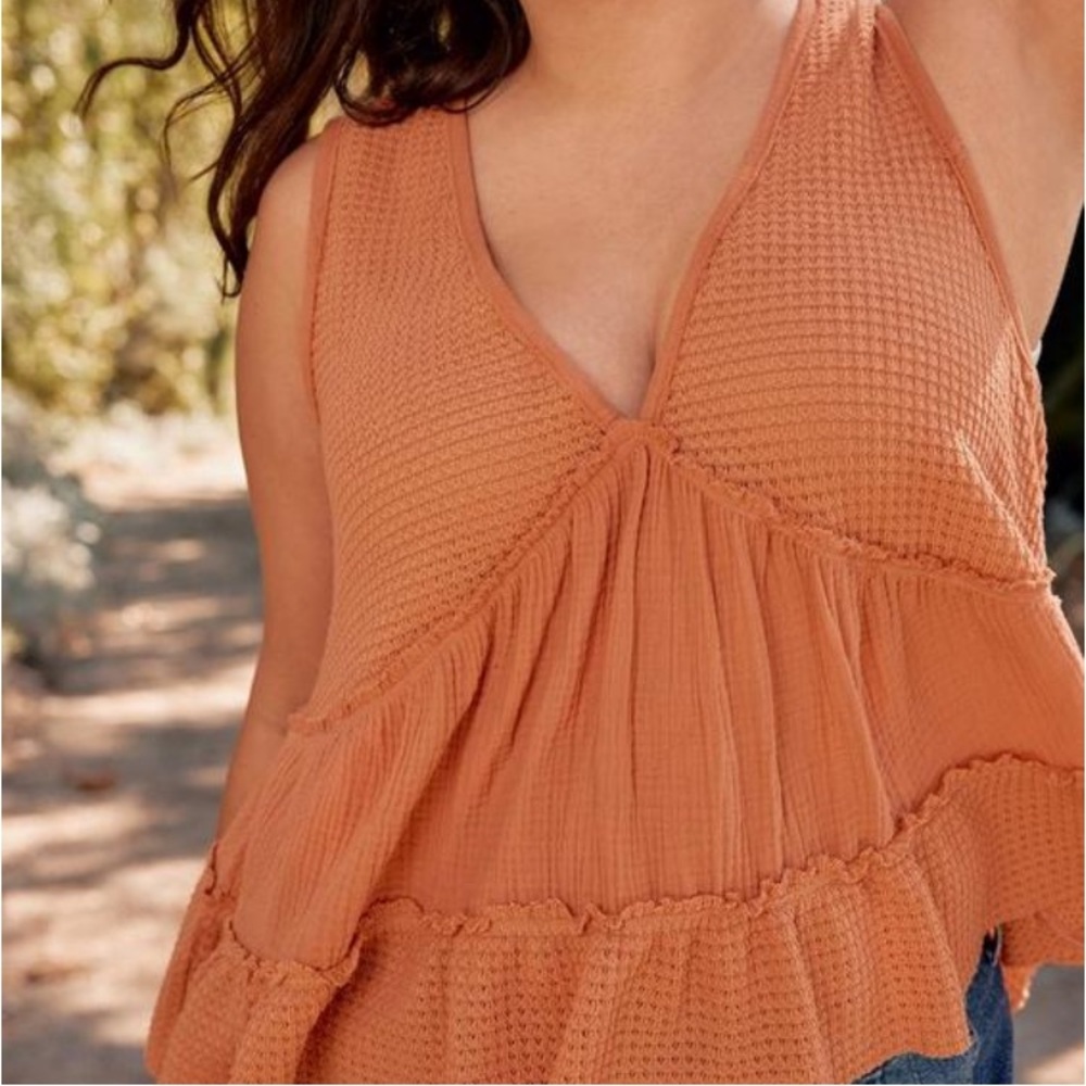 Torrid Warm Orange Textured Tank Top